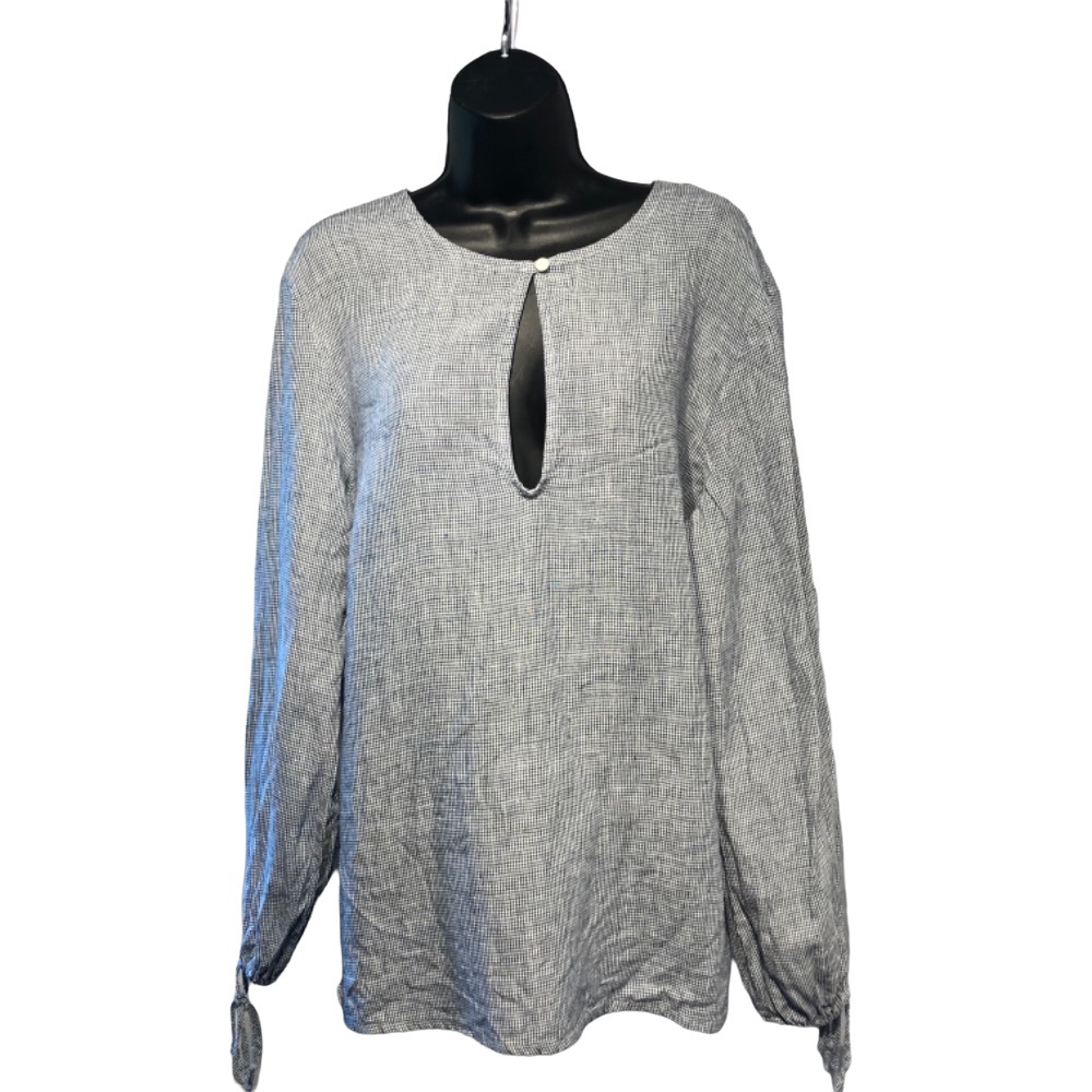 Casual Linen Long Sleeve Blouse Tunic Style Top | XL